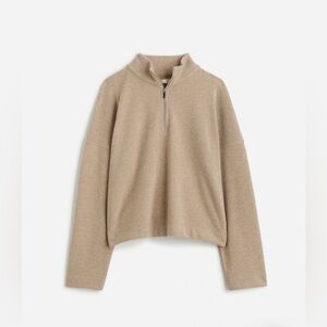 🤎 Madewell Quarter-Zip Pullover Top Faded Birch